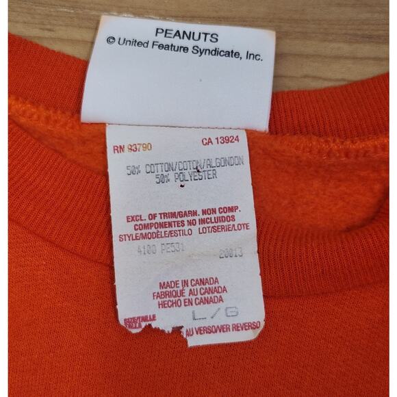 Vintage Peanuts Snoopy Joe Cool "Joe Trick Or Treat" Halloween Sweatshirt Large - Picture 6 of 8